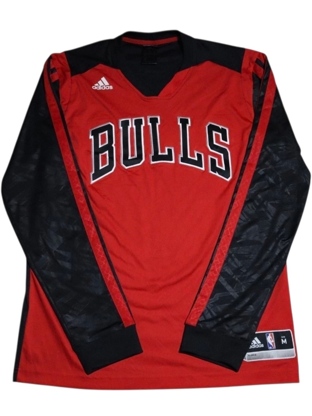 Adidas NBA Chicago Bulls Long Sleeve Warmup Shirt Red Black Men's M